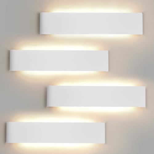 Mille Lucciole Applique da Parete Interno Dimmerabile 24W,Lampada da Parete Interno 3 Colore Dimmerabile 3000K/4000K/6500K,Applique LED da Parete Interno 2880LM 4 Pezzi Bianco
