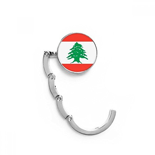 Accroche-sac pliable drapeau Liban pour table bureau 4,4x4,4 cm