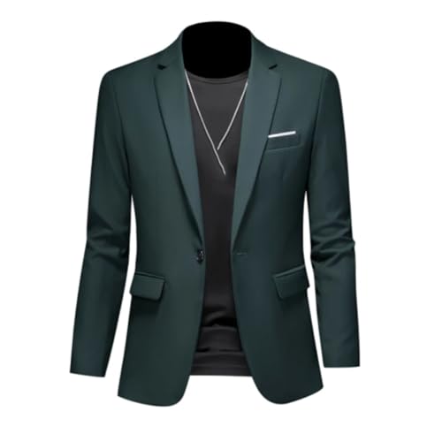 Men's Stylish Slim Fit SuitJacket Groom Wedding Coat Business Casual solid color tops3