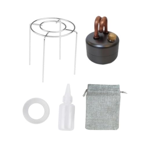 BEALIFE Hornillo portátil de capacidad para cocinar al aire libre con un horno ligero y resistente y un mini quemador de portátil de metal ligero y fácil, Plata, Quemador 5.4 xx 7.3 cm