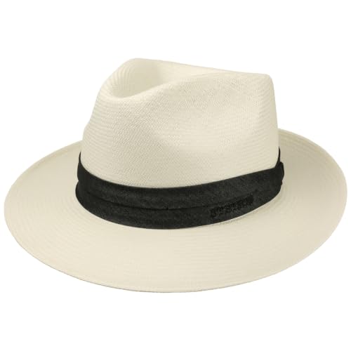 Stetson Jenkins Bleached Panamahut Bogart Strohhut aus Panamastroh - Offwhite (71) - 61 cm