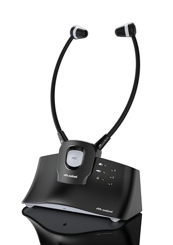 Meliconi HP Steto Digital, Cuffie Stetoscopiche Wireless con Base di Ricarica, Microfono d’ambiente e altre funzionalità avanzate per anziani, Durata 16 Ore, Ingressi audio Analogico e Digitale