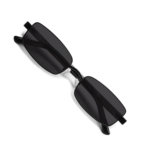Image of VANLINKER Retro Rectangle Polarized Sunglasses for Women Men Small 90s Vintage Trendy Slim Narrow Rectangular Frame VL9684