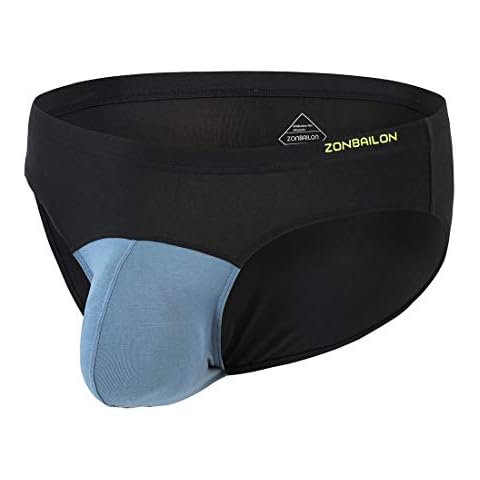Briefs for Men Sexy Low Rise Mens Pouch Underwear Pack ComfortSoft Fashion Bikini Underpants - blue - Medium Cover