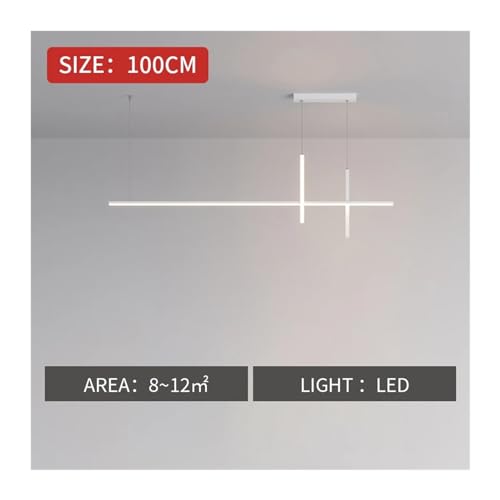 Lustre LED minimaliste à intensité variable noir 100cm pour éclairage table - 8