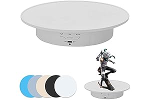 JAYEGT Electric Lazy Susan: 7.87"/17.6lbs Load, 360° Rotating Display Stand for Photography,...