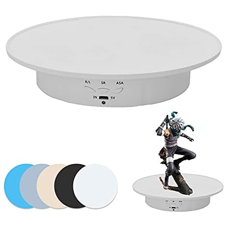JAYEGT Electric Lazy Susan: 7.87"/17.6lbs Load, 360° Rotating Display Stand for Photography,...