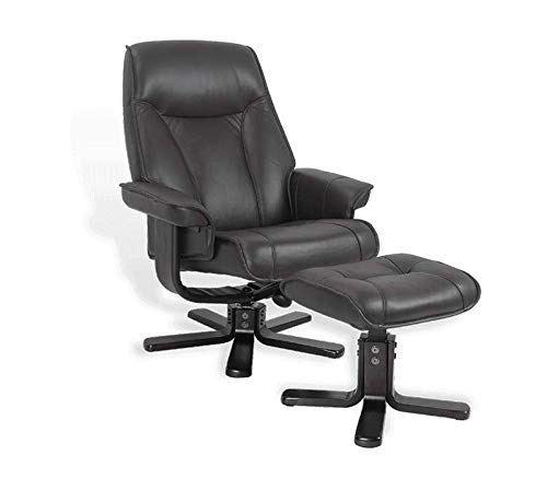 Fauteuil de Relaxation Classique - NAUTÈS en Cuir Noir