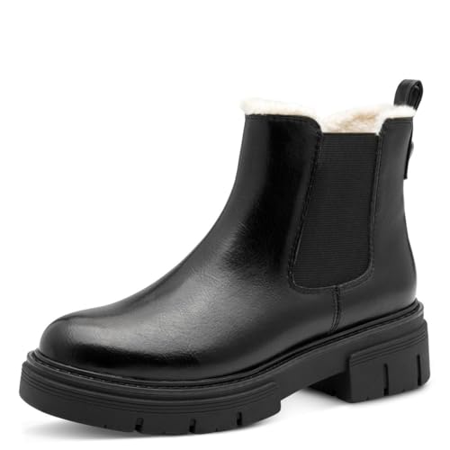 MARCO TOZZI Damen Chelsea Boots mit Reißverschluss Warm, Schwarz...