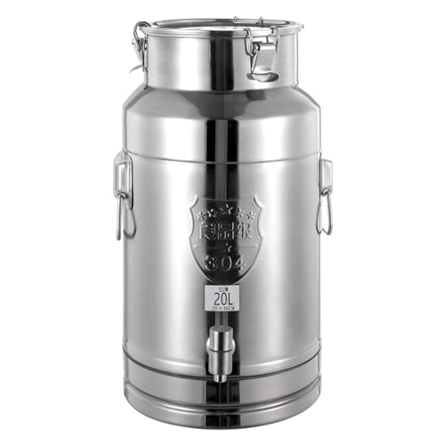 20L/5.28Gal Beverage Dispenser with a Spigot, 304 Stainless Steel Beverage Dispenser, Ice Container Water Dispenser Milk Wine Dispenser Juice Dispensers for Parties