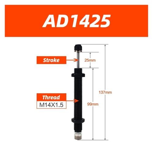 Amortiguador regulable AD1425 para absorber impactos en brazos robóticos 2