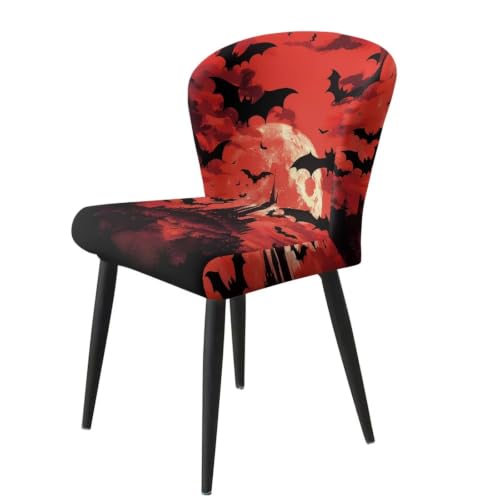 Image of Bat Bar Stool Chair Cover 2 Pack Barstool Slipcovers Counter Stool Chairs Covers with Waterproof Seat Pad Bar Seat Cover with Elastic Bottom