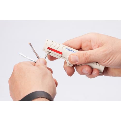 JOKARI 30161 Entmanteler für Netzwerkkabel mit dünner Auߟenisolierung, weiss L 124 x B 35 x H 25 mm