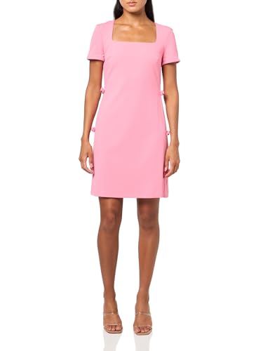 Image of Karl Lagerfeld Women's Short Sleeve Square Neck Bow Embellished Shift Mini Dress