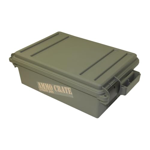 MTM ACR4-18 Ammo Crate Utility Box-Carry up to 65lbs of gear-Stackable design, double padlock for security – Water-resistant O-ring seal – Army Green
