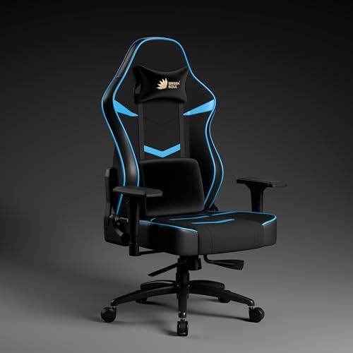 Image of Green Soul Monster Ultimate Series S | Multi-Functional Ergonomic Gaming & OfficeChair | Premium Spandex & PU Leather Fabric | Adjustable Neck, Lumbar Pillow | 4D Adjustable Armrests (Black Blue)