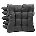 Pack de 6 Cojines para Sillas de Exterior e Interior Reversibles 40 x 40 x 7 cm, con Correas de Sujeción (Gris)