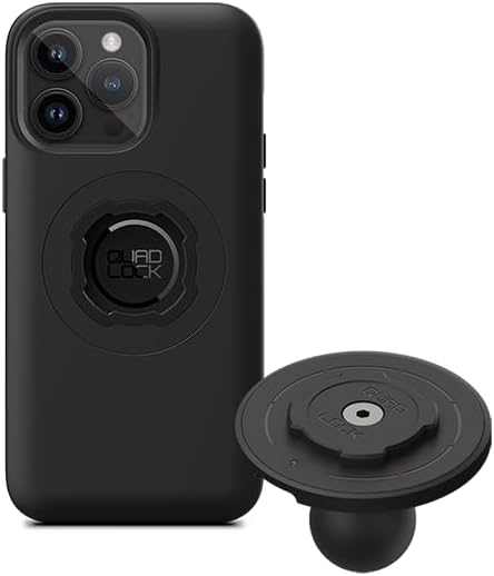 Quad Lock 1 inch Ball Top Cap Phone Mount Kit components including phone case and mount