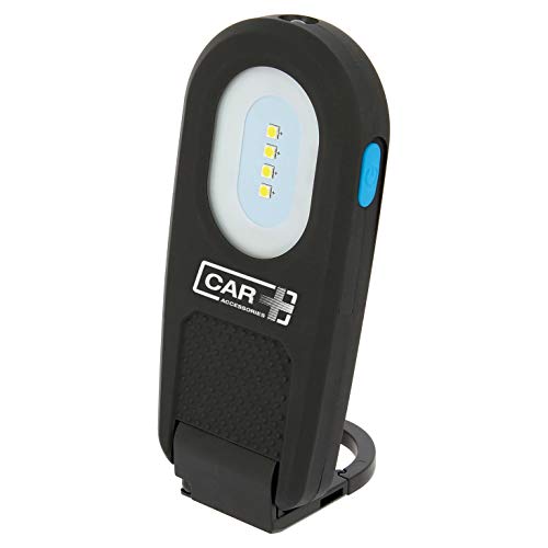 Sumex Luz de Trabajo LED COB Recargable por USB Lámpara de Inspección con 2 Puntos de Luz y 2 Intensidades con Base Magnética Rotativa de 120º y Gancho, para Coche, Taller, Camping, Emergencias