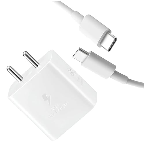 Image of Original 25W Charger Adapter with Cable Compatible with Samsung, Note20 5G, Note20, Note20 Ultra 5G, Note20 Ultra Adapter and Cable- White-with 6 Months Warranty