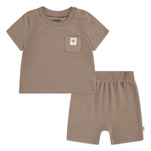 Image of HUGGIES Baby Baby One Pocket T-shirt and Shorts 2-piece Outfit Set