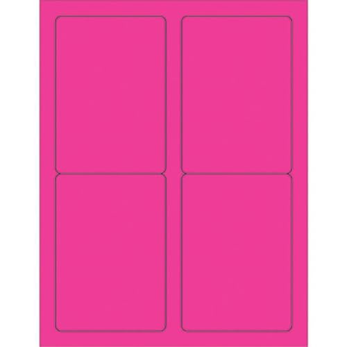 3.5 x 5 in. Fluorescent Pink Rectangle Laser Labels - Pack of 400