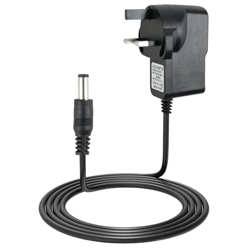 Guitar Pedal Power Supply 9V DC Adapter with 2M Cable - Centre Negative Guitar Effects Pedal Power Adapter for Guitar Bass Stompbox & 9V Keyboards - Noise Reduction & Stable Current