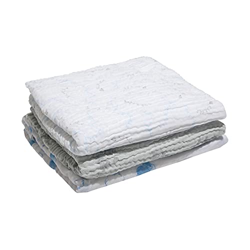 PAPI DESDE 1974 Cueiro Swaddle Soft Bamboo Mami Contem 03 Unidades Papi Textil Azul 1.20M X 1.20M Pa