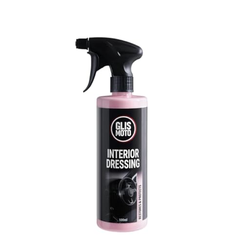 Image of Glismoto Satin Finish Interior Dressing 500ml, Cleans,restores & Protects Car Interiors, Plastic & Rubber Care, Non-Greasy, Antistatic, Dashboard & trim Dressing, Fresh Car Fragrance