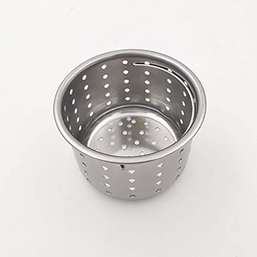 Kitchen Sink Drain Basket Only, 3-inch Basket for Kitchen Sink Strainer Replacement, Deep Cup with Handle, SUS 304 Stainless Steel