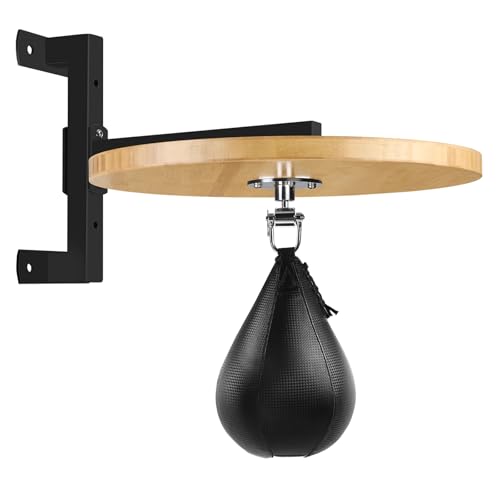 WYGVNR Hardwood Speed Bag Platform, Adjustable Speed Bag Mount Swivels for Boxing Training, Workout (Bamboo)