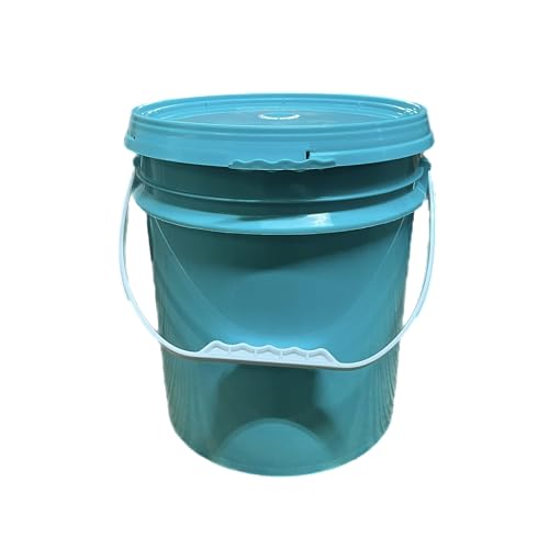 2.5 Gallon Bucket with lid, 6 pcs Pack Aqua Blue, Food Safe Container (Aqua, 6pc with Lid) Great for All-Purpose Usage, Buy in Bulk, Great Saving