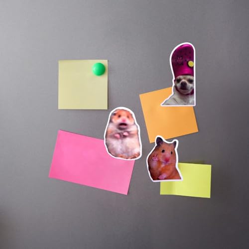 10PC Funny Meme Animals Fridge Magnets, Fun Cute Weird Magnetic Crying Cat Dog Hamster Duck Magnets for Gaming Kitchen Home Decor Bumper School Locker Work for Boys Girls Adult Accessories