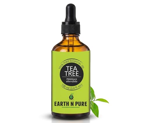 Image of Earth N Pure Tea Tree Essential Oil | 100% Pure Natural Therapeutic Grade | Steam Distilled Melaleuca Alternifolia Oil | For Diffuser, Aromatherapy, Hair Care, Skin Care & DIY | 100ml