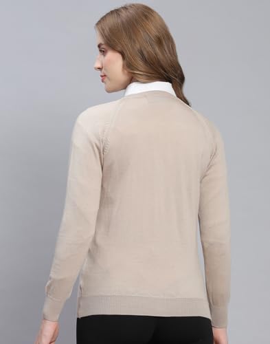 Image of Monte Carlo Women Regular Fit Full Sleeve Solid Round Neck Winter Cardigan (Pack of 1)