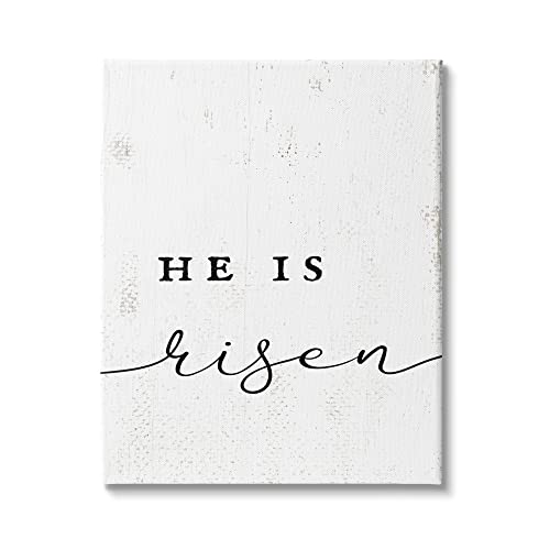 Image of 'He Is Risen Phrase Rustic Pattern Minimal Text'| Canvas Art | Stupell Industries | 30 x 40 Inches, Easy to Hang and Sturdy, Made in USA, by Lil' Rue