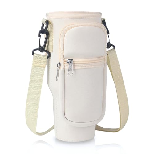 MultiValue Universal Water Bottle Carrier, Fashion Water Bottle Holder with Phone Pocket and Shoulder Strap