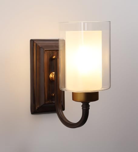 Image of ELIANTE by Jainsons Lights | Wooden Metal Wall Light -S- - Included Bulb | Multi Metal Wall Light | for Living Room, Bedroom, Hallway | E27 Holder | 3 Year Warranty