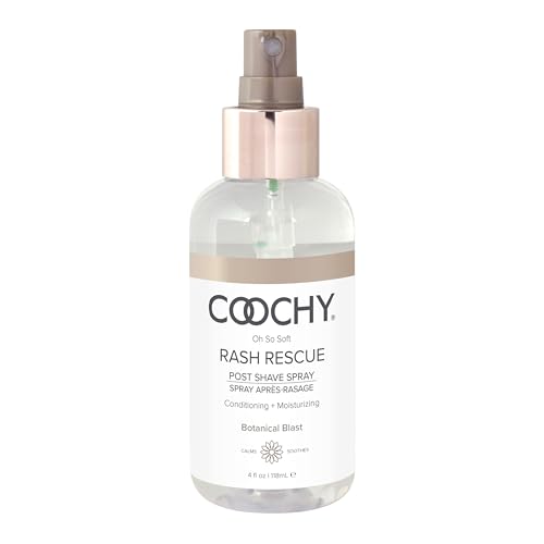 Coochy Rash Rescue Post Shave Spray - Natural Hydrating After Shave Skincare Moisturizer - Ingrown Hair Body Mist - Botanical Blast, 4 fl oz/118 mL