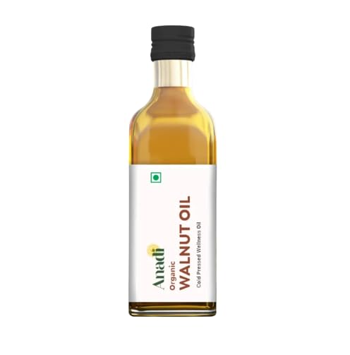 Anadi Kashmiri Walnut Oil 20ml | Cold-Pressed Pure Akhrot Oil | Cold Pressed - Certified Organic Walnut Oil for Thyroid