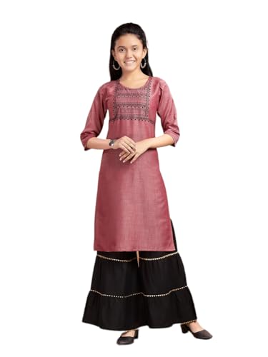 Image of Aarika Girls Ethnic Wear White Colour Tribal Print Cotton Blend Kurti