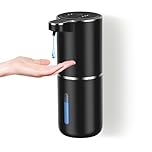 Dalugo Automatic Liquid Soap Dispenser, 380ml Rechargeable Touchless Wall Mounted Soap Dispenser with 4 Adjustable Levels, IPX5 Waterproof for Kitchen and Bathroom (Black)