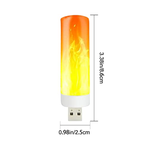 Luz LED con efecto de llama, bombillas decorativas recargables por USB, bombilla de llama para el hogar, fiesta, jardín, camping, ahorra energía, luces inalámbricas para exteriores, luz de chimenea pa