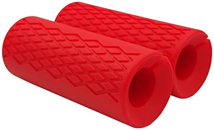 ayetea Thick Bar Grips Anti-Slip Rubber Bar Grips for Weight Lifting Biceps Forearms Muscle Strength Fast Growth Longer 5inch Compatible with Gym Barbell Grips Bars Dumbbell Handles