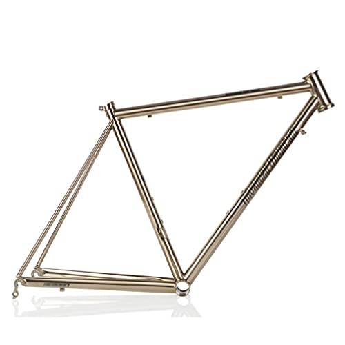 QHIYRZE Road Bikes Frame 700c 45/47/49/51/53/55cm Cr-Mo Steel Frame C Brake Bicycles Frame Quick Release Axle 130MM BSA68mm 42mm Headset (Color : Gold, Size : 55cm)
