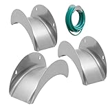 3 Stück Schlauchhalter Wand, 26x12x11.5cm Gartenschlauchhalter aus Metall, Schlauchaufhängung, Gartenschlauch Halterung, Wandschlauchhalter mit Schrauben und Dehnbolzen für Schlauchaufhängung