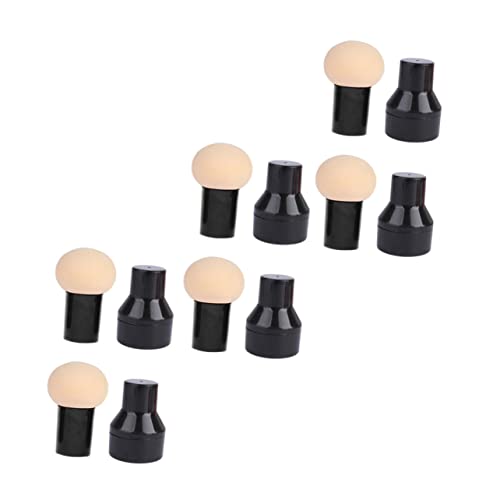 OUNONA 6Pcs Mushroom Head Makeup Sponge Dual Use Dry Wet Beauty with Handle for Face Powder for Salon Home Use present for Women