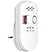 U UZOPI Gasmelder 85 dB Stadtgas Erdgas Flüssiggas Propan LPG Gas Alarme Plug-in Gasalarm mit Blinklichtalarm und Digitalanzeige Für Haus Küche Restaurant Hotel Schule Lagerhaus Weiß