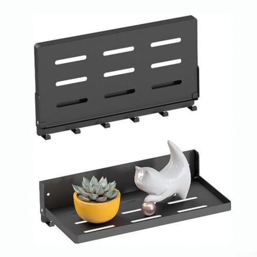 Étagère murale pliable avec crochets pour zones confinées, garage, buanderie, camping-car, construction en acier au carbone