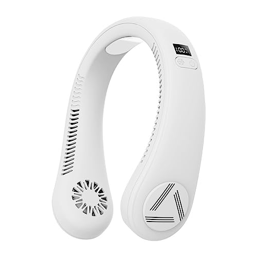 Ventilador de cuello portátil, ventilador de cuello colgante recargable, ventilador manos libres sin aspas con 3 velocidades, 6000 mAh, funciona con pilas, ventilador personal para hombres, mujeres,